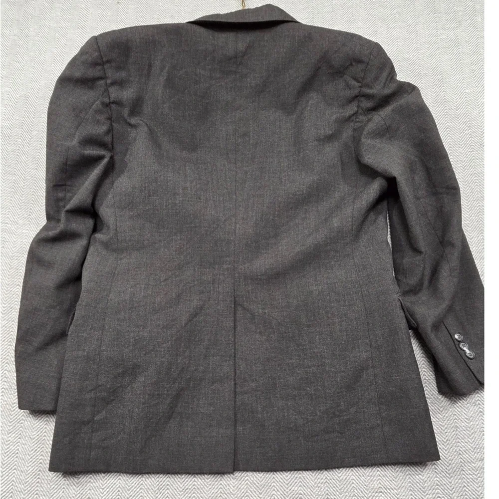 Angelica Career Fashions Mens 42 Short Blazer Charcoal Gray‎ 2-Button Sport Coat